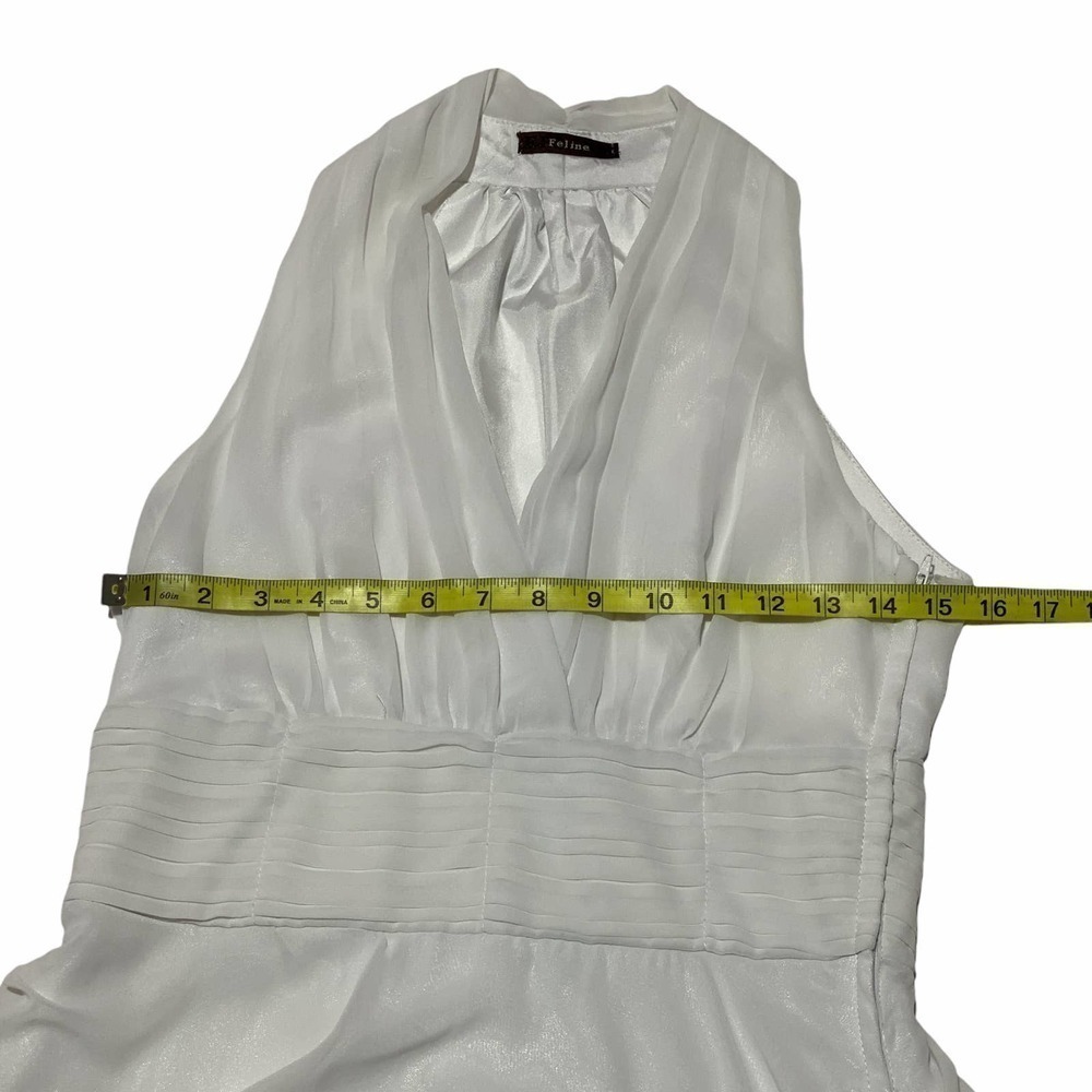 FELINE White Ruffled Halter Fit & Flare Dress - Picture 8 of 12